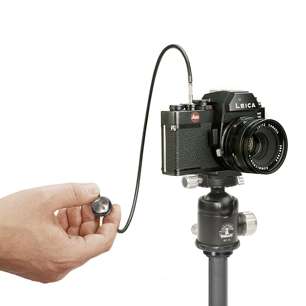 Cable Release with auto-lock disc, fabric coating, 50 cm (19.7 in.)