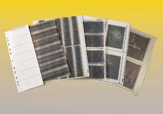 Negative Filing Sheets for 60 mm film for 4 negative strips, Glassine, 100 sheets
